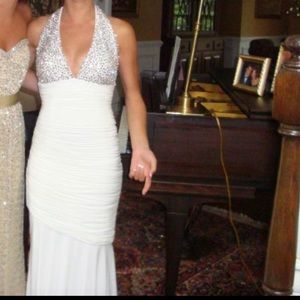 Long white/silver dress